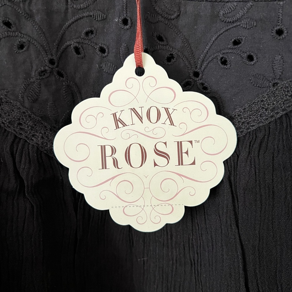 New Knox Rose top short sleeve eyelet peasant cotton black - Picture 16 of 16